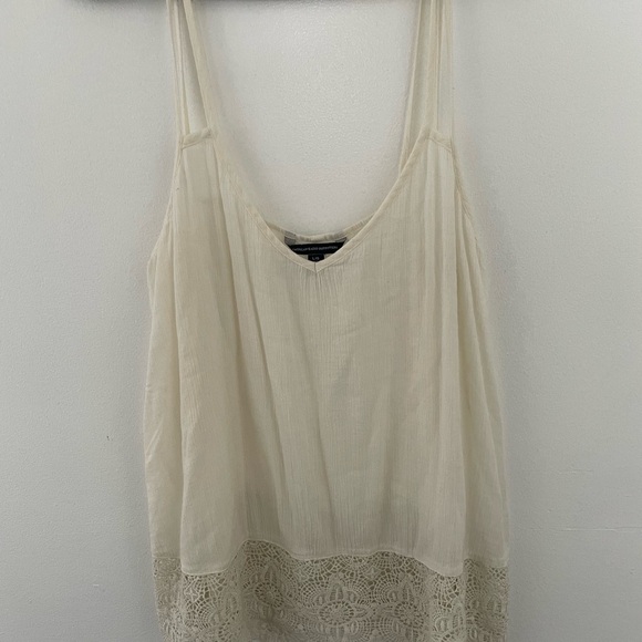American Eagle Outfitters Tops - American Eagle Elegant Cream Lace Trim Women's Top